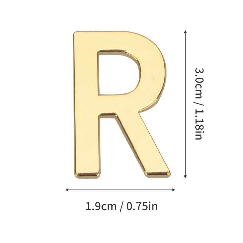 1Pcs Metal Self Adhesive House Number English Alphabet Letters for Apartment Room Door Plate Table Mailbox Number Stickers 3*2cm