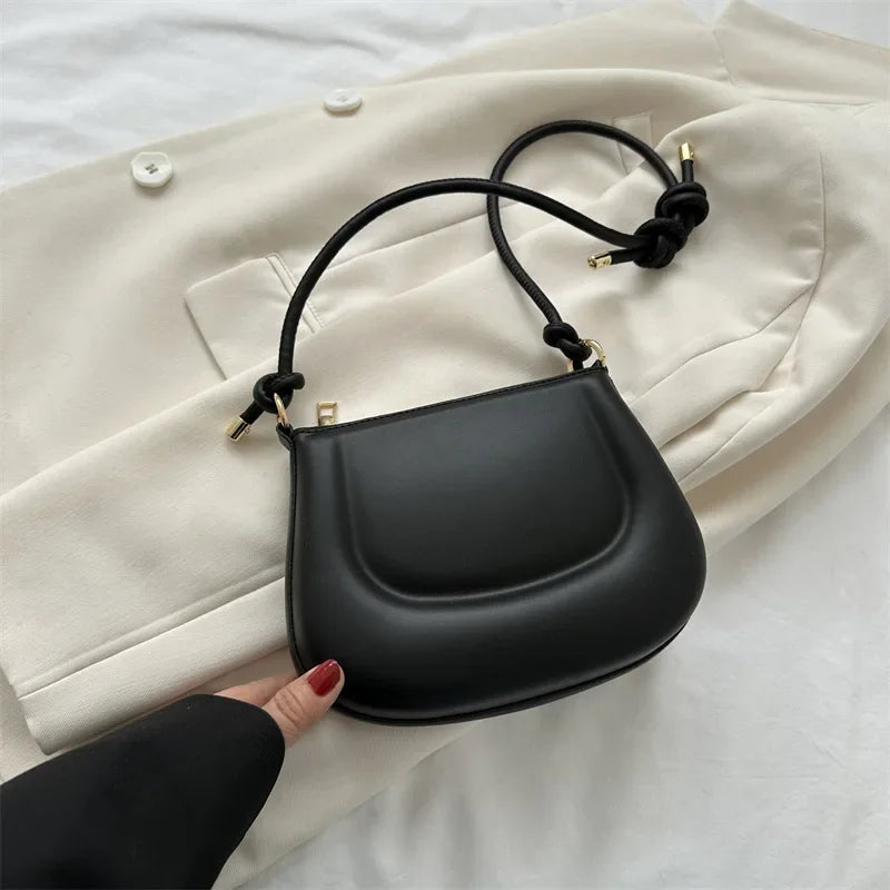 Soft PU Leather Ladies Crossbody Bag | Women's Purple Underarm Bag & Retro Solid Color Handbag (Fashion Design Girl Small Shoulder Bag)