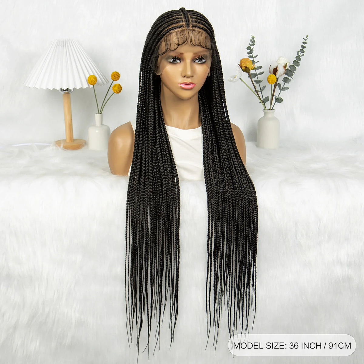 Long Black Twisted Dreadlocks Wig | Transparent Full Lace Front