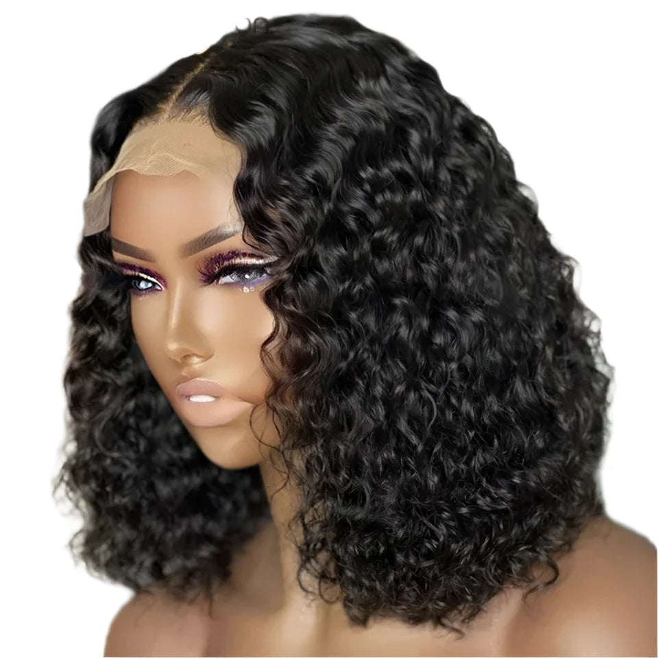 Short Jerry Curly Human Hair Bob Wig | 13x5x1 T Lace Front | Pre-Plucked Baby