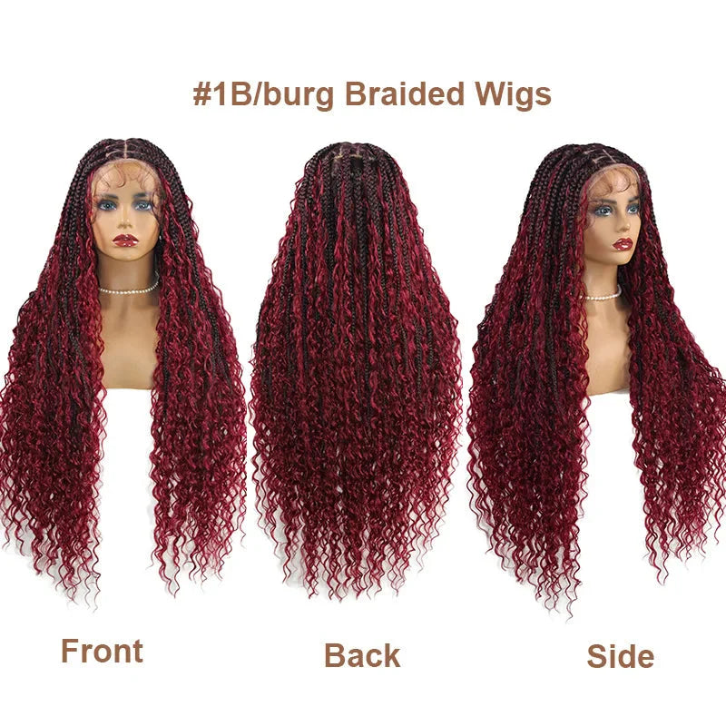 32" Blonde Goddess Locs Wig | Boho Braids & Curls | Full Lace Front | Baby Hair | Synthetic Hair