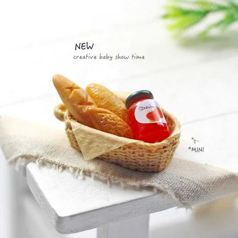 Cute Cat Bread Toast Model Toys Miniature Photography Props Figurines Gift Desktop Ornaments Figurine Decoration Crafts