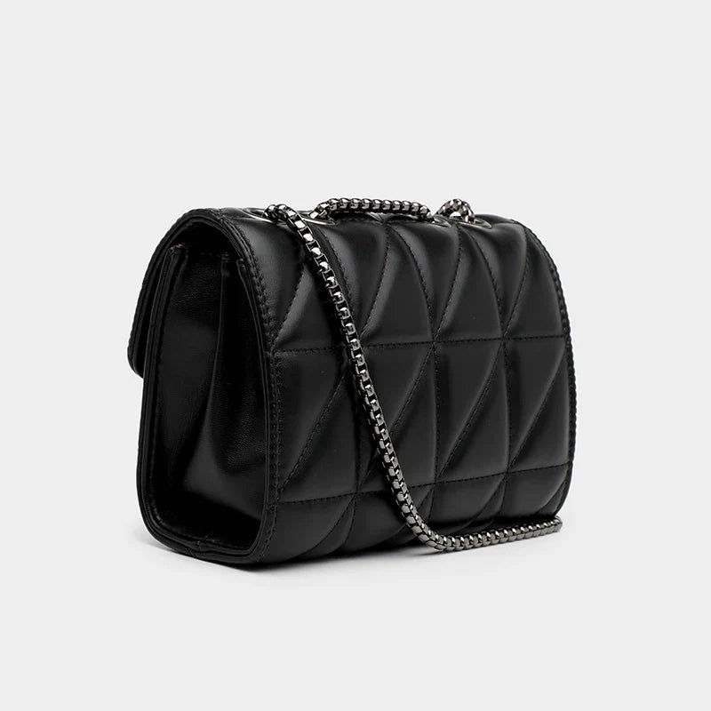 Lingge Chain Bag for Women | Single Shoulder & Crossbody Bag (Geometric Square, Casual Style, Soft PU Leather)