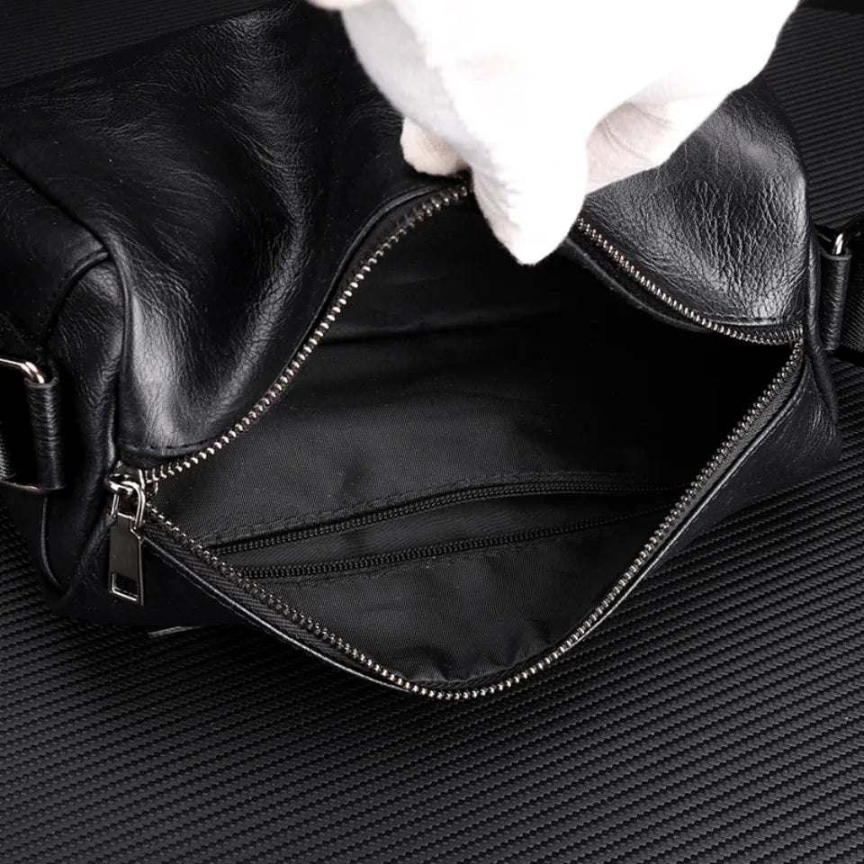 Men's Full Grain Leather Shoulder Bag | Vintage-Inspired Convertible Crossbody Pack (Durable Work & Weekend Bag)