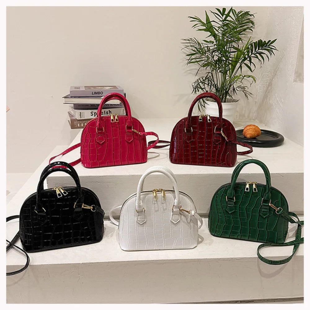Retro Fashion PU Leather Shoulder Bag | New Women's Waterproof Crocodile Pattern Versatile Crossbody Bag