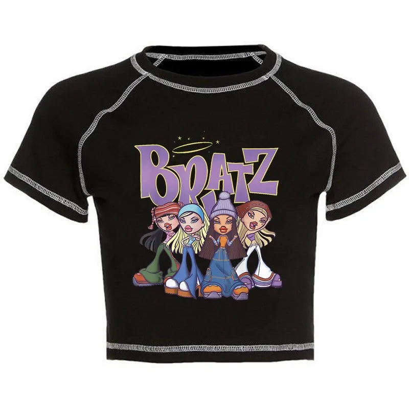 Women's Y2K Gothic Cartoon Print T-Shirt