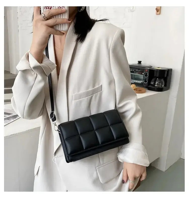 Fashion Brand Designer Women's Shoulder Bag | Small PU Leather Female Crossbody Bag & Trend Classic Handle Handbag