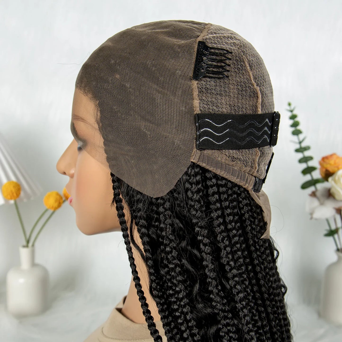 HD Transparent Boho Box Braids Wig | Full Lace | Knotless | Black Women & Girls