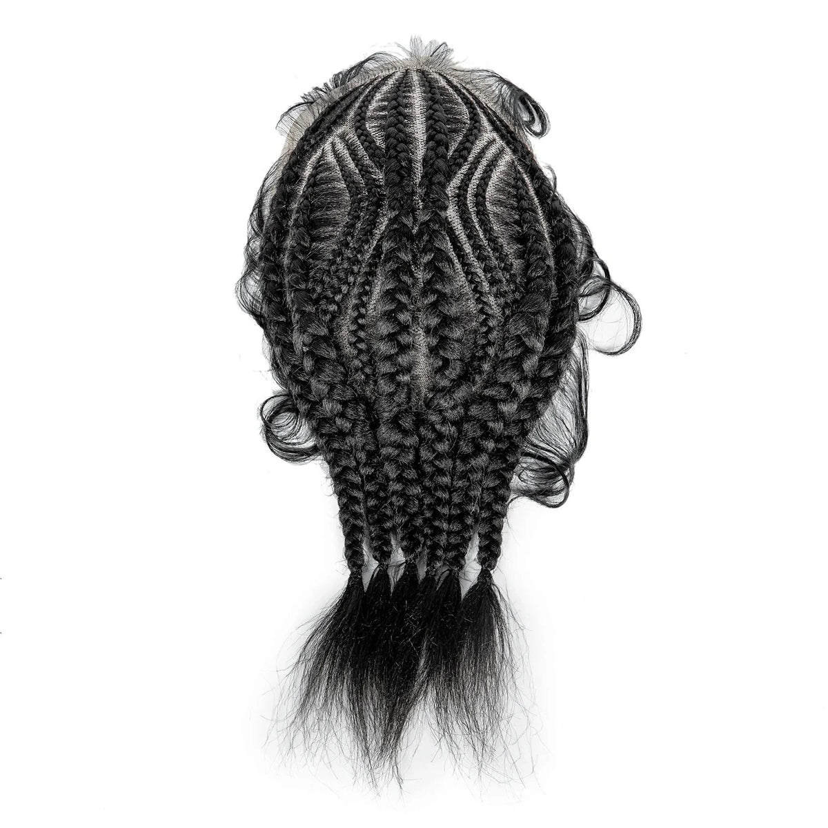 Men's HD Full Lace Cornrow Braided Toupee | Box Braids Wig | Synthetic Lace Front | African Men's Braids