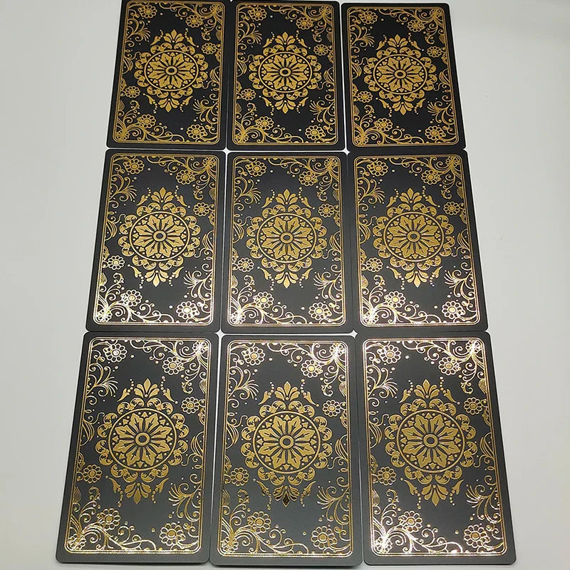 New Version Black Hot Stamping Gold foil Tarot Cards Plastic Rider Oracle Deck For Beginners And Collectors