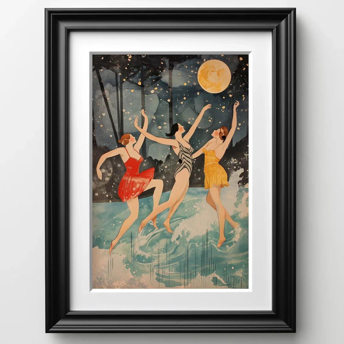 Warren B. Davis - Dance of Three Muses art print, Museum quality Fine Art Print