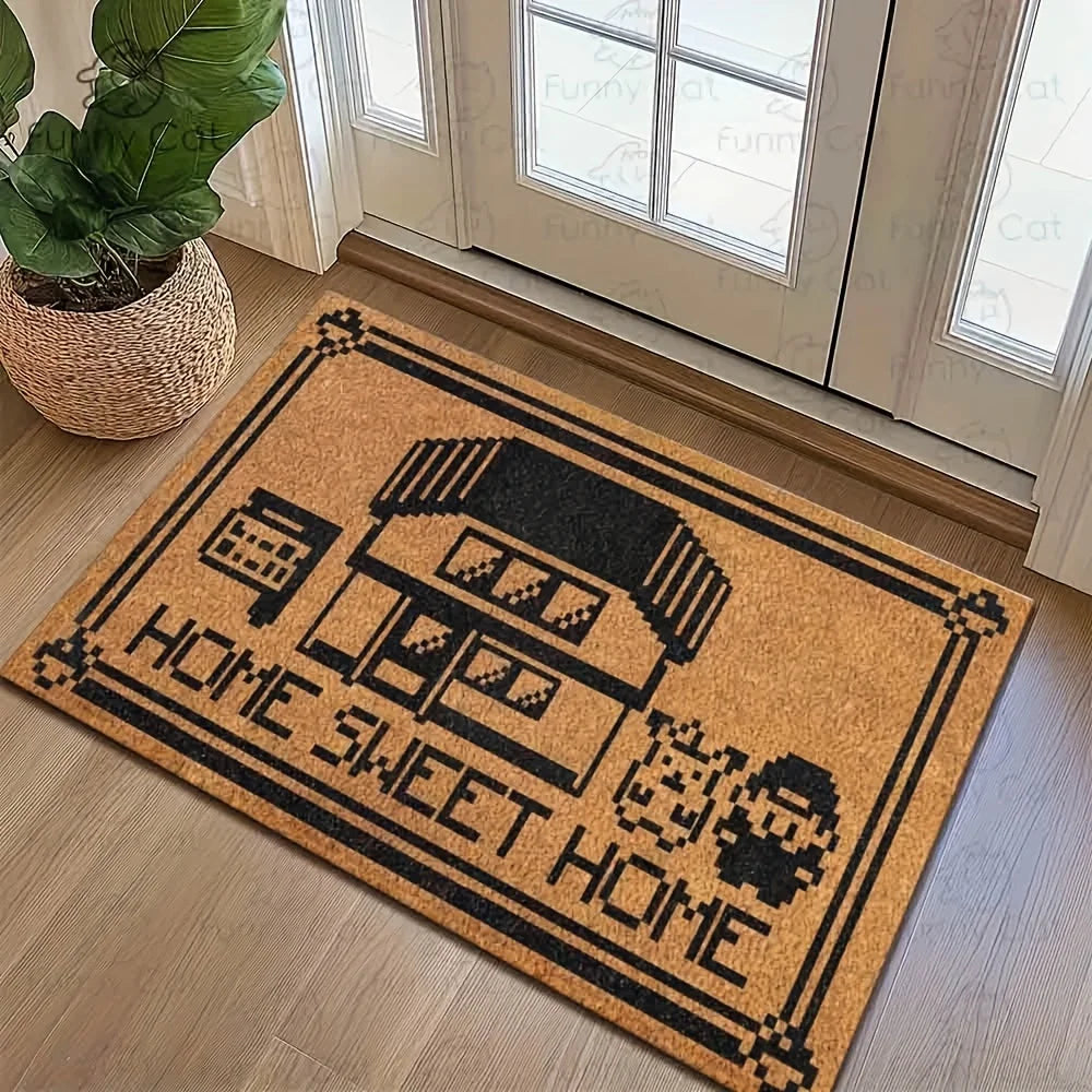 VIKAMA Sweet Home Carpet Creative Doormat Lightweight Welcome Mat Machine Washable Living Room Carpet Rug For Bedroom  Home Dec