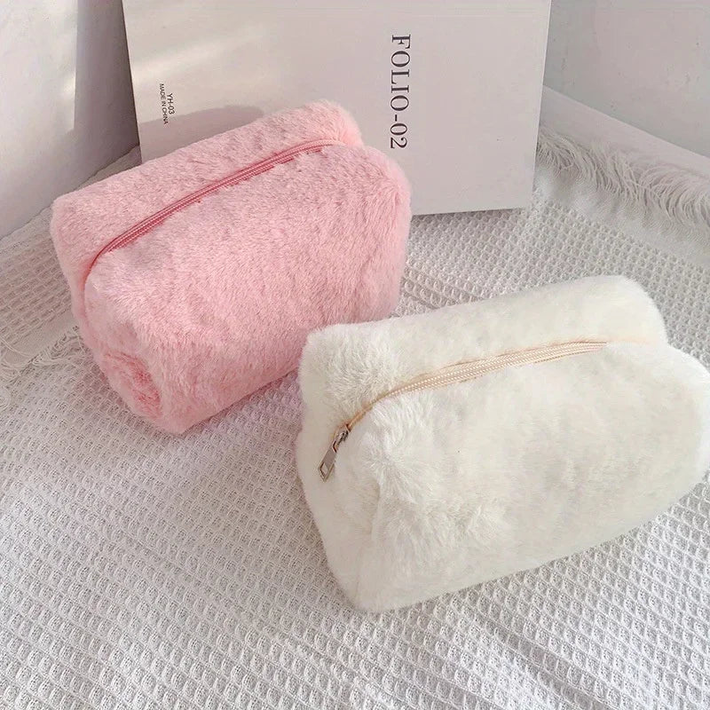Comfortable Winter Plush Cosmetics Storage Bag - Portable Cosmetics Storage Bag Tote Bag, Stationery Pencil Case