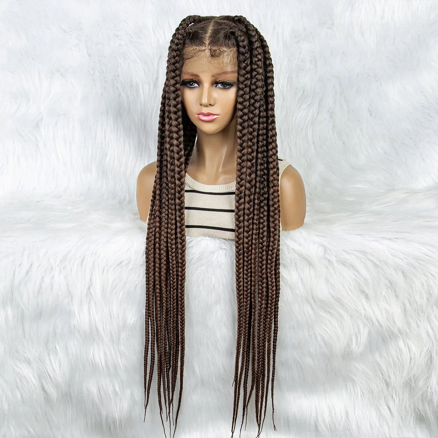 HD Lace Knotless Square Box Braids Wig | Full Lace | Baby Hair | Black Women