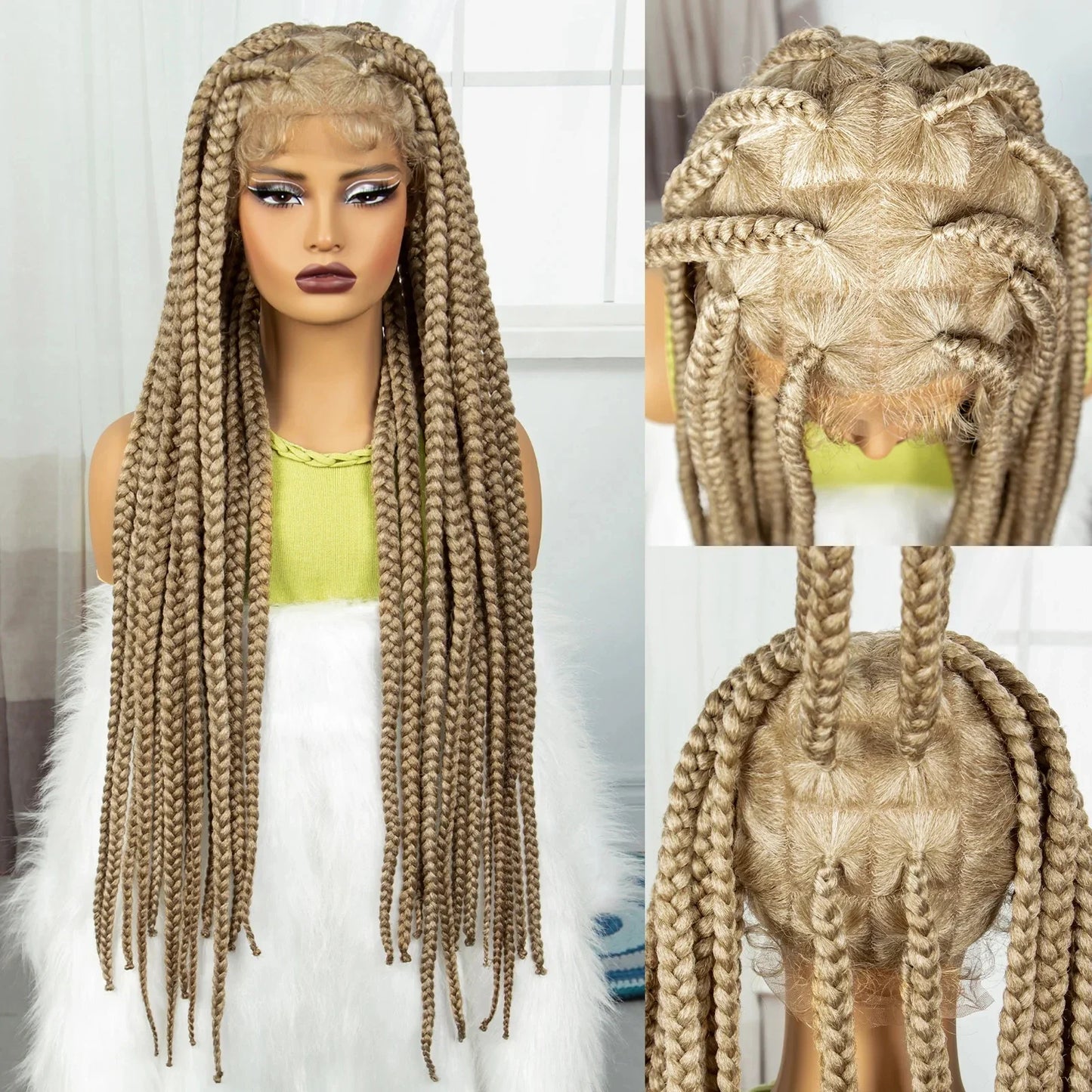 Knotless Twist Braids Full Lace Wig | Straight Synthetic Braids | Baby Hair | Black Women
