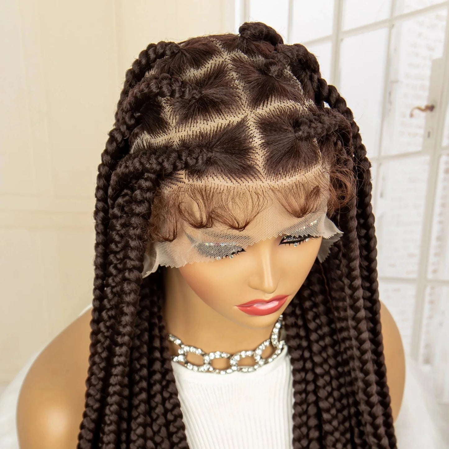 Jumbo Cornrow & Knotless Box Braids Wig | Full Lace | Baby Hair | Black Women