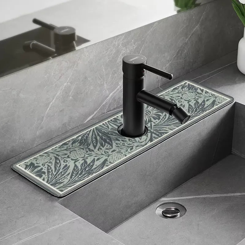 VIKAMA Cartoon Cute Faucet Mat Kitchen Super Absorbent Mat Coffee Machine Drain Mat Drying Mat Quick-Drying Bathroom Drain Mat