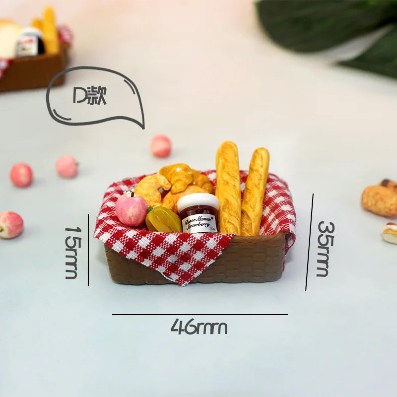 Cute Cat Bread Toast Model Toys Miniature Photography Props Figurines Gift Desktop Ornaments Figurine Decoration Crafts