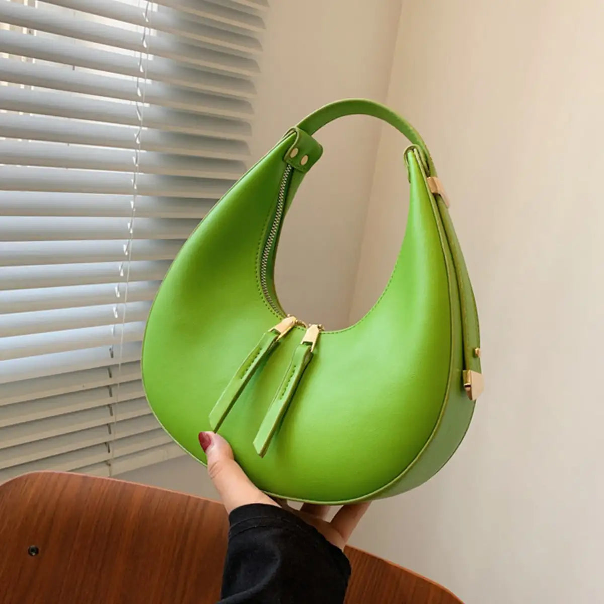 Luxury Half-Moon Underarm Bag for Women | PU Leather Shoulder & Crossbody Bag (Autumn Winter Fashion Armpit Handbag & Purse)