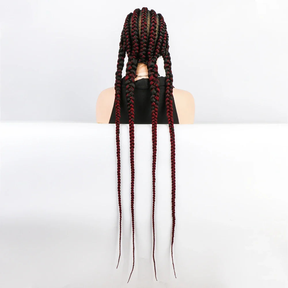 KIMA 36" Long Box Braided Wig with Baby Hair | Full Lace Ghana Braids