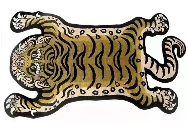 VIKAMA Bionic Tiger Patterned Rug - Exclusive Shaped Mat, Ideal for Living Room & Bedroom Decor, Must - Have Carpet