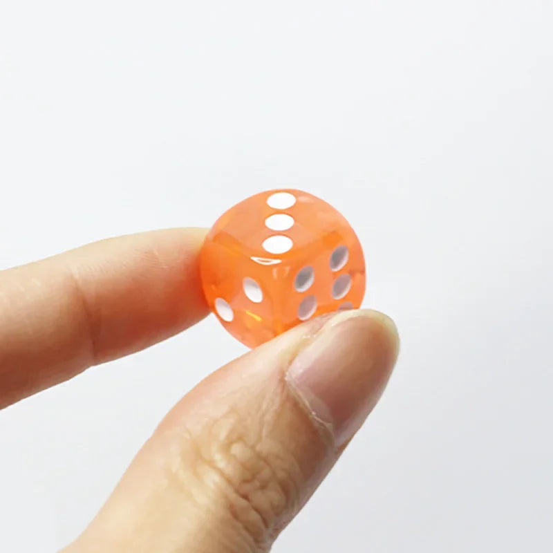 10PCS/Lot Filleted Corner Dice Colorful Transparent Acrylic 6 Sided Dice  Club/Party/Family Games