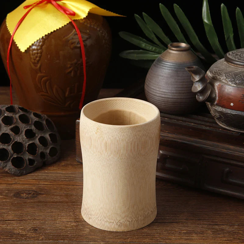 1PCS Japanese Sake Cup Natural Bamboo Teacups Chinese Wooden Water Cup for Tea Wine Coffee Juice Drinking Mug Handmade