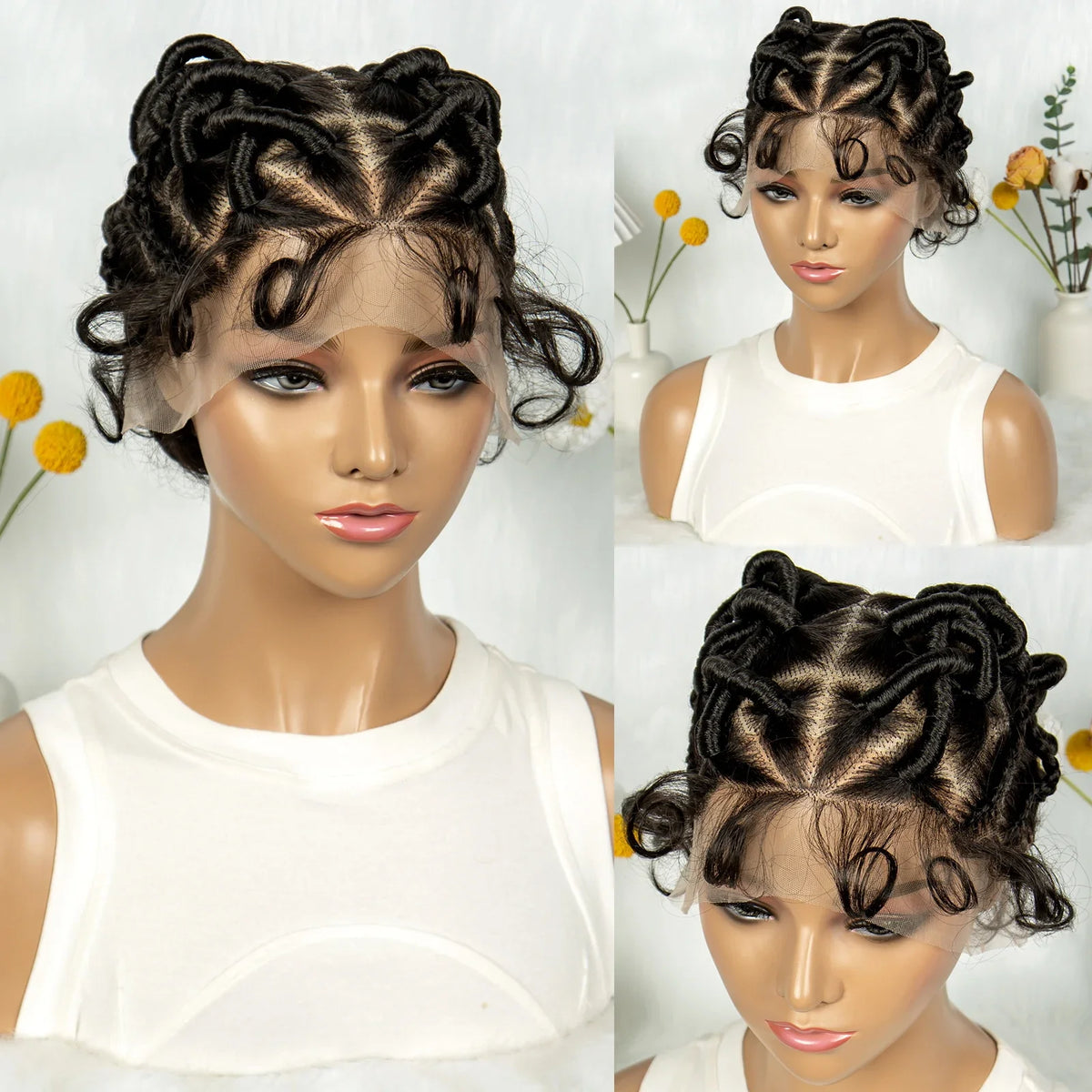 KIMA Knotless Cornrow Braids Wig | Full Lace Locs & Twists