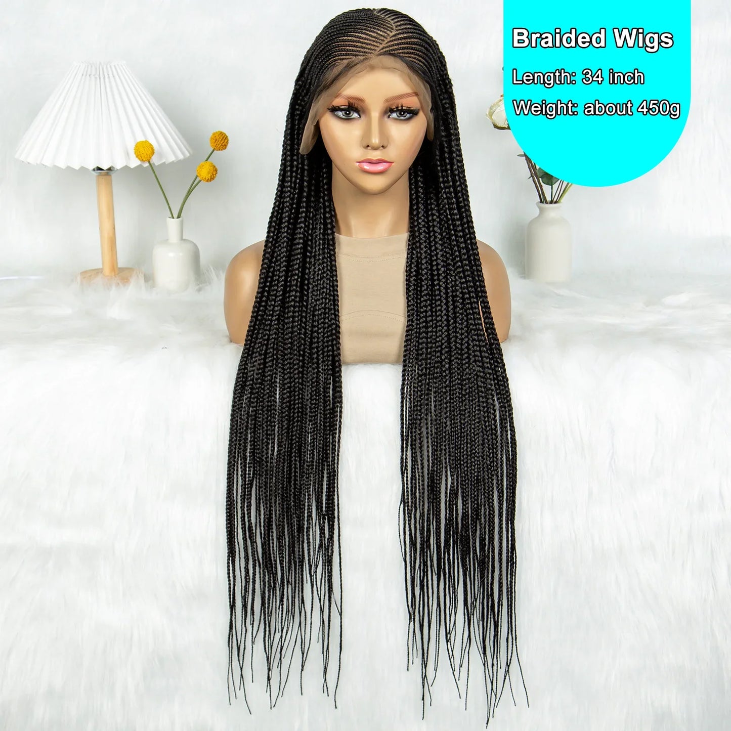 Fulani Cornrow Box Braids Wig | Full Lace Front | Baby Hair | KIMA Synthetic