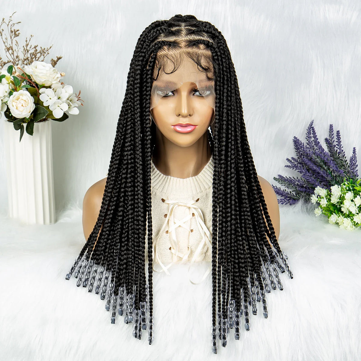 Full Lace Knotless Box Braids Wig | Pre-Plucked Baby Hair | Goddess Braids