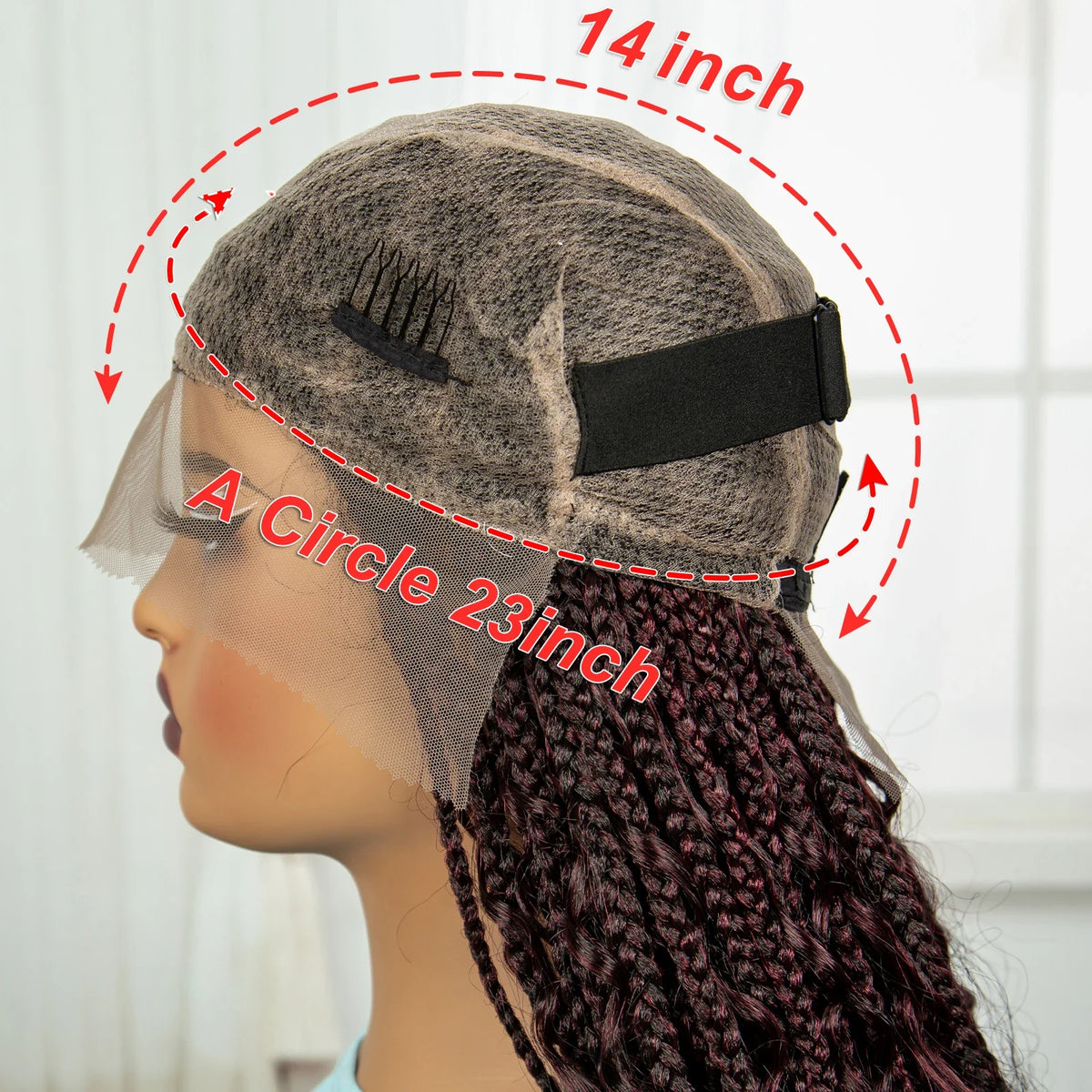 Ombre Knotless Braids Wig | Curly Ends | Full Lace | Baby Hair | Handmade