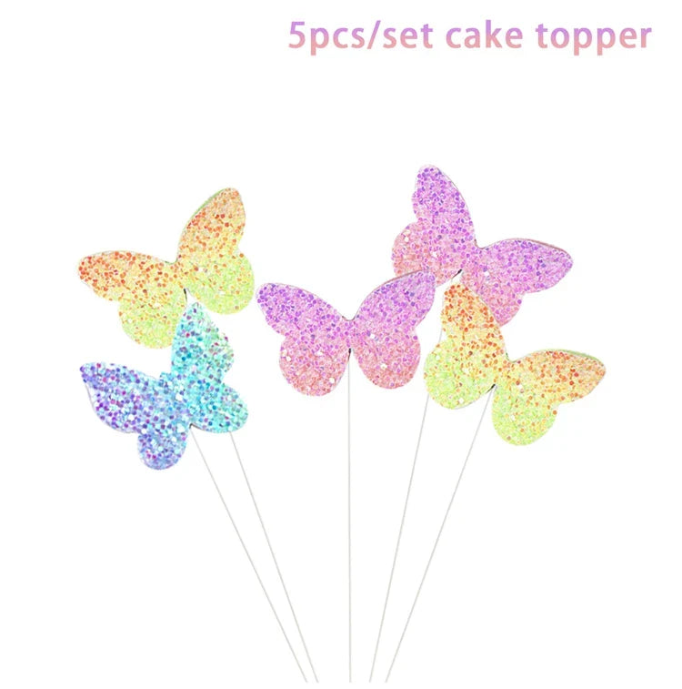 Purple Butterfly Disposable Tableware Napkin Butterfly Birthday Party Decor Girl Baby Shower Baptism Gender Reveal Supplies