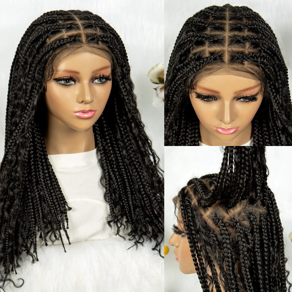 Curly End Box Braids Wig | Lace Front with Baby Hair