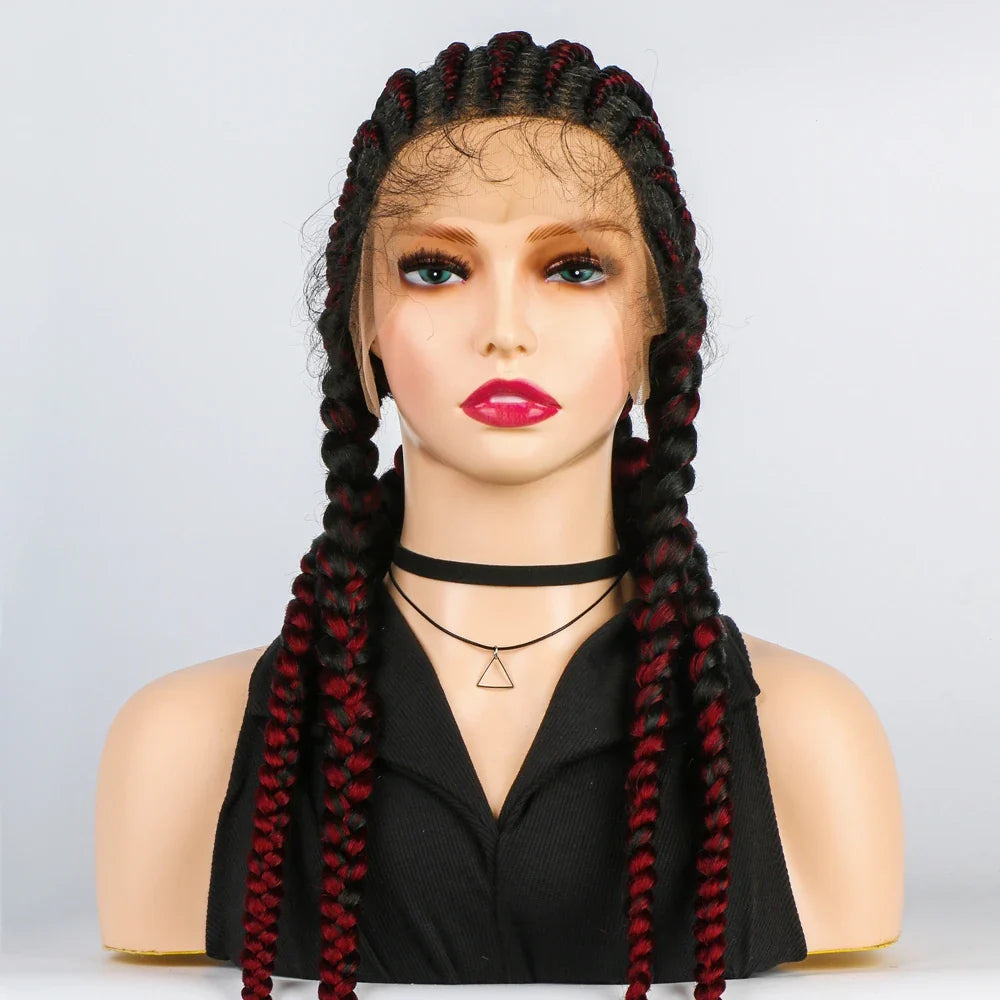 KIMA 36" Long Box Braided Wig with Baby Hair | Full Lace Ghana Braids