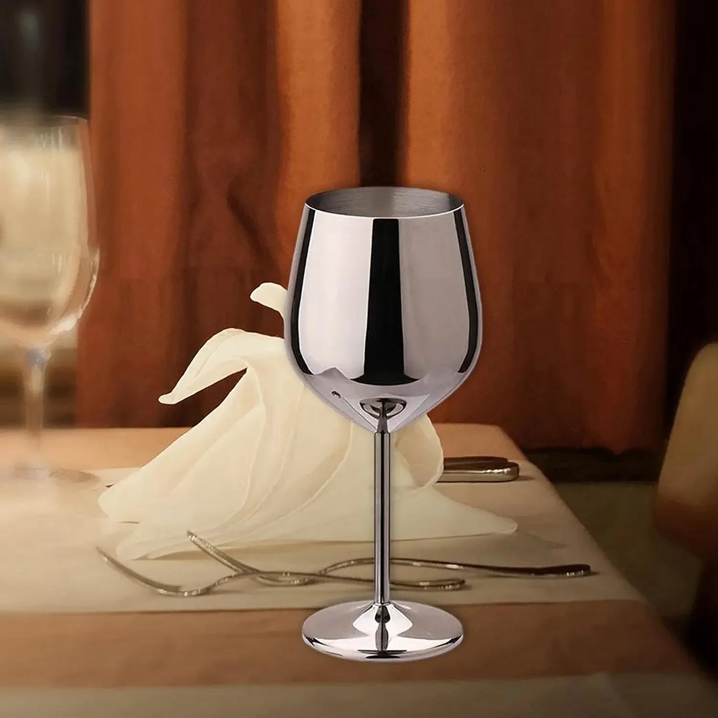 Stainless Steel Wine Glasses Unbreakable Metal Cocktail Glasses , 500 Ml, for Drinking Cocktails and Wine at Bar and Home
