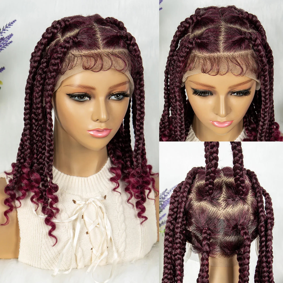 KIMA 14" Square Box Braided HD Full Lace Wig with Baby Hair