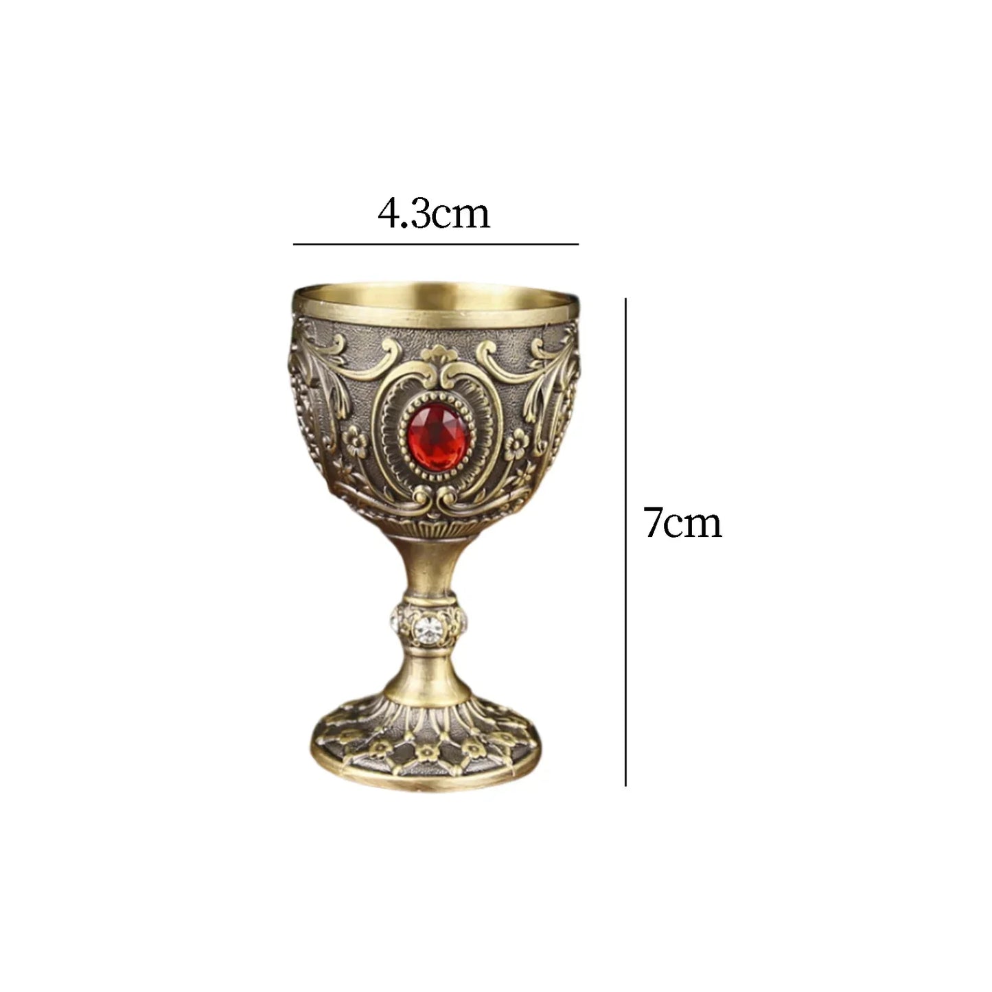1Pc 30ml Light Luxury Goblet Embossed Wine Drink Cup Retro White Wine Chalice Communion Party Household Dining Gifts