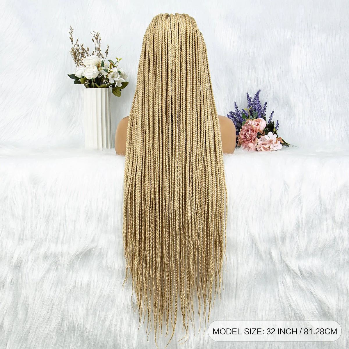 613 Blonde HD Full Lace Braided Wig | Knotless Box & Cornrows | Crochet Braids | Synthetic