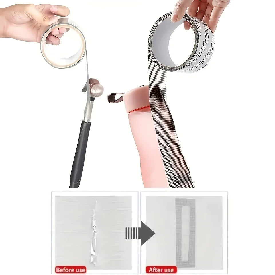 Anti-Mosquito Net Repair Tape, Waterproof Adhesive Film, 2M Roll for Window & Door Screen Fix