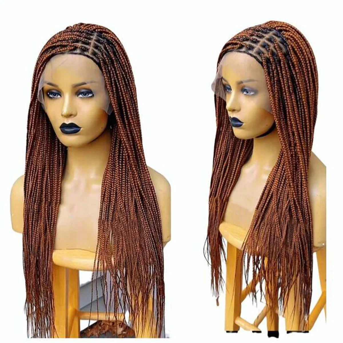 Ombre Blonde Knotless Box Braided Wig | Full Lace Braids Wig | Senegalese Twist, Passion Twist, Faux Locs Styles Available | Kanekalon Hair