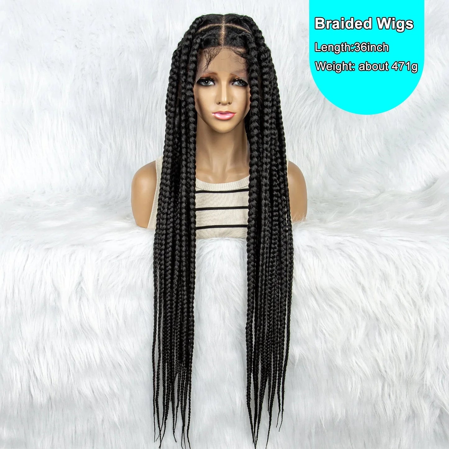 HD Lace Knotless Square Box Braids Wig | Full Lace | Baby Hair | Black Women