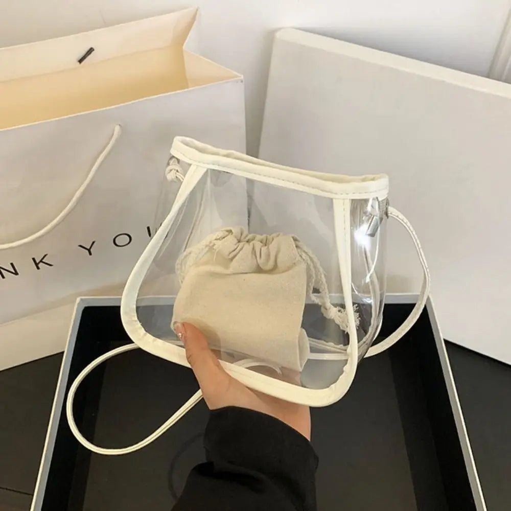 Creative 2-in-1 Clear Crossbody Bag | Portable Waterproof PVC Shoulder Tote (Casual Women's Commuting Bag)