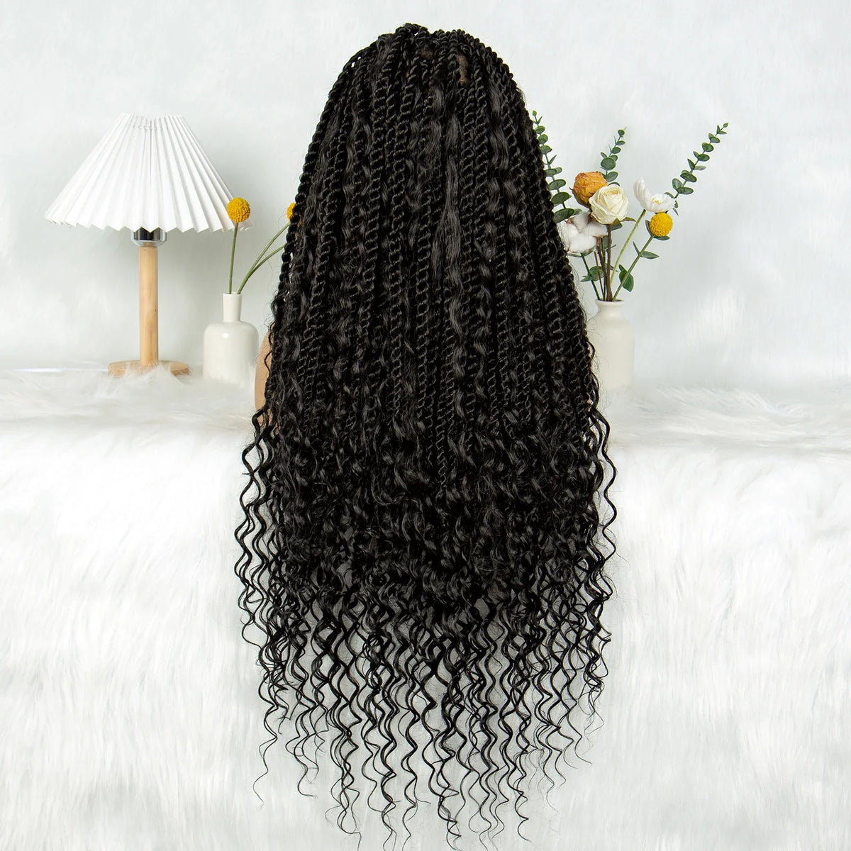 KIMA Twisted Boho Braided Wig | Full Lace Knotless Box Braids with Curly Accents