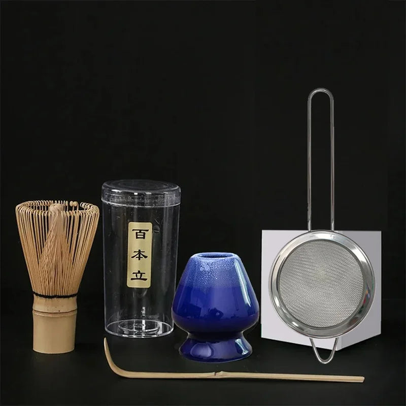 4PCS/set Japanese Matcha Set Safety Bamboo Buddha Tea Spoon Tea Set Indoor Tea Stirring Tools Accessories Kitchen Teaware Sets