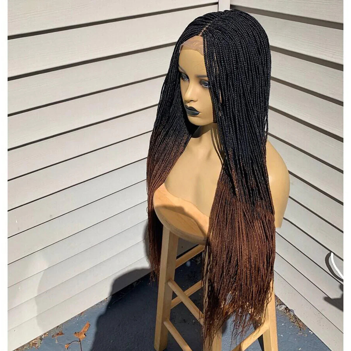 Ombre Blonde Knotless Box Braided Wig | Full Lace Braids Wig | Senegalese Twist, Passion Twist, Faux Locs Styles Available | Kanekalon Hair