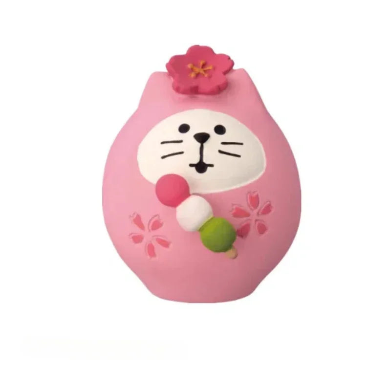 Cute Cat Ornament Admiring Flowers Scene ZAKKA Cherry Blossom INS Trendy Toy DIY Resin Handicraft Ornament