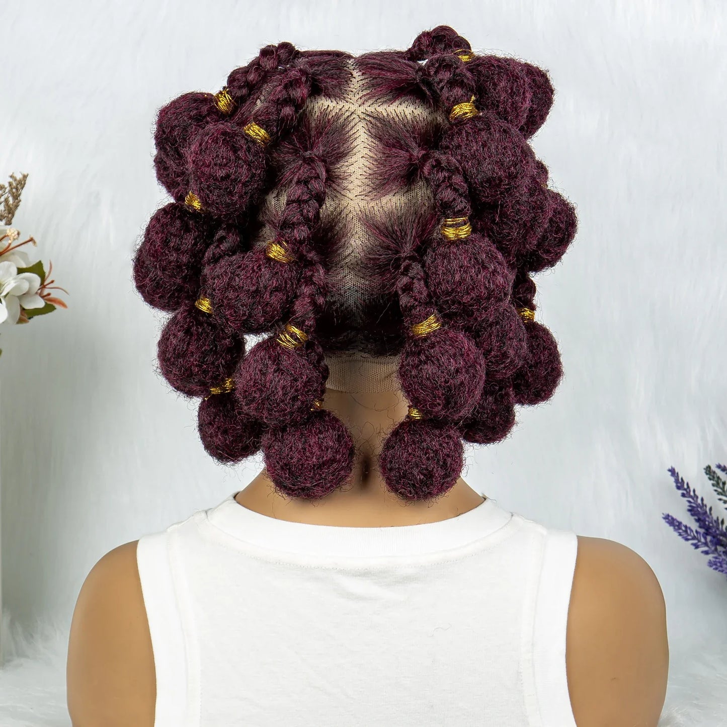 KIMA HD Full Lace Bantu Knot Braids Wig | Knotless Box Braids