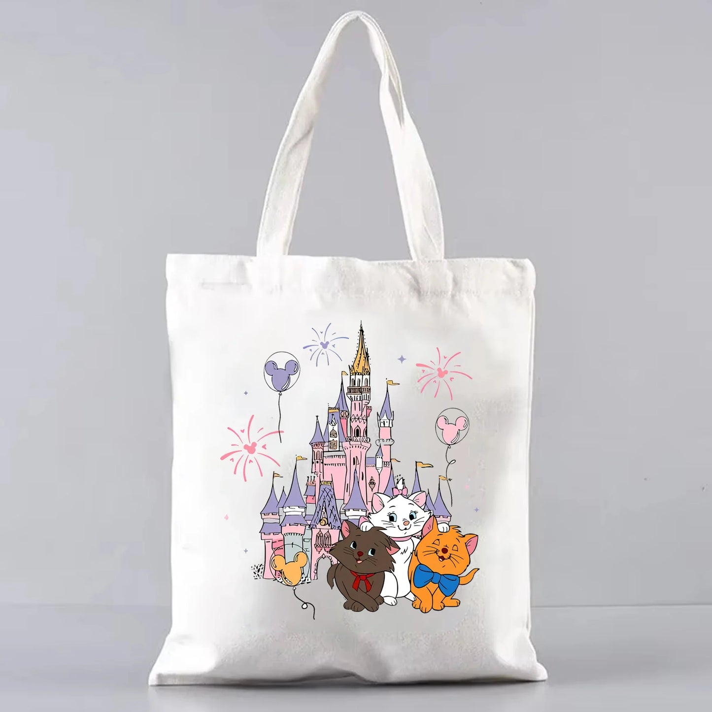 Disney The Aristocats Marie Cat Women's Shoulder Bag | Cute Cat Reusable Shopping Bag (Large Capacity Portable Travel Tote)