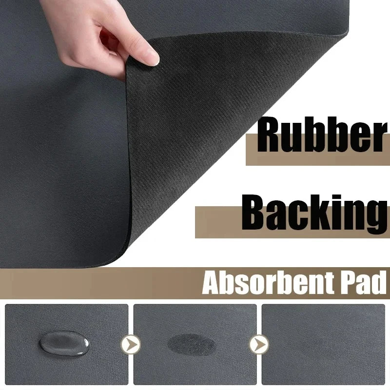 Classical Floral Diatomaceous Earth Coffee Machine Mat Kitchen Bar Absorbent Drainage Mat Washable Thermal Insulation Scald Mat