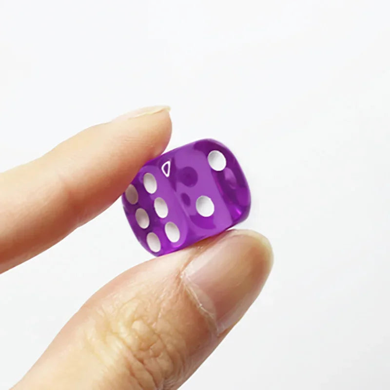 10PCS/Lot Filleted Corner Dice Colorful Transparent Acrylic 6 Sided Dice  Club/Party/Family Games